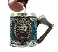 Generisch Beer Mugs for Men, Gothic Beer Mug, 450 ml, Gothic Beer Mug, Retro Tea Cup, Multifunctional Travel Coffee Cups for Family Reunions, Parties with Friends, Bars