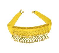 Generisch Belly Dancer Dog Costume with Glitter Hip Puff Butt Hangings Passionate Accessory for Shake Performances Sequin Outfit in Oriental Style for Four Legged Friends (Yellow, 105 cm)