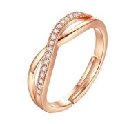 Generisch Belt with Two Rings Adjustable Thumb Ring Creative Knot Symbolises Open Ring Girls Jewellery Gifts Rings Adhesive, Einheitsgröße, Metal