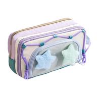 Generisch Bencil Case Pencil Bag Stationery Organiser with 8 Compartments for Ruler Eraser Marker Sticky Notes School Teacher College Nursery Travel Agency Christmas Birthday Birthday, Purple, Siehe
