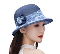 Generisch Berette Women's Hat Bridal Wedding Church Tea Party Wide Brim Summer Sun Hat Women's Outdoor Elegant Temperament Sun Hat Melon Hat Children, navy, M