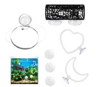 Generisch Betta Hammock, Seven Interactive Training Toys with Mirror, Betta Fish Decoration, for Aquariums, Cave, Leaf, Tunnel, Rest, Feeding, Training, Exercise, Swimming, Game, Stimulation
