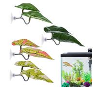 Generisch Betta Leaf Hammock - Breeding Leaf Aquarium Decoration for Betta Fish, 4 Pieces Soft Fish Tank Decoration Hammock for Spawning and Rest