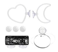 Generisch Betta Toy - 7 Pieces Interactive Heart Moon Shaped Ring | Betta Fish Aquarium Decoration, for Cave Leaf Tunnel Feeding Game Aquariums