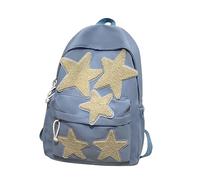Generisch Bicycle Backpacks Men's Laptop Five-Pointed Star Backpack, Omnibus College Student School Bag, Female High School Backpack Backpacks Women Hiking (Blue, One Size)