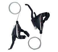 Generisch Bicycle Gear Lever Set 3 x 9 Speed Aluminium Alloy | Thumb Shift Handles with Cable for Mountain Bike Road Bike & Folding Bike | Precise Gear Replacement Parts | Robust Tour & City