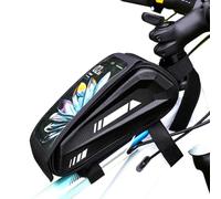 Generisch Bicycle Phone Bag, Waterproof Touchscreen Case - Double Zip, Frame Attachment for Mountain Bike, Road Rides, City Traffic