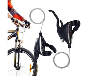 Generisch Bicycle Shift Lever - 3 x 9 Speed Thumb Levers with Cable | 1 Pair Bicycle Lever Shift Lever Set for Smooth Shifting and Lasting Performance, Bicycle for Road, Folding, Trail and Riding