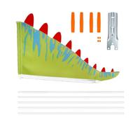 Generisch Bike Flag, Dinosaur Tail Flag, Kids Bicycle Decoration | Reflective Rear Visibility, Cartoon Dinosaur Design, Quick Installation System, for Commuting Park Urban Camping Mountain Roa