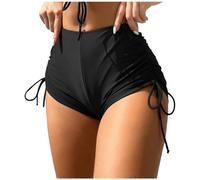 Generisch Bikini Women's Set Sexy Swimsuit Summer Swimsuit Women's Bikini Bottoms "Swim" with Drawstring on the Side Tops Wolf Pup, black, S