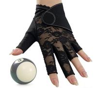 Generisch Billiard Glove for Left Hand, Women's Billiard Glove with Lace for the Left Hand - Beginner Model, for Home, Tournaments, Outdoor, Training, Competitions, Club, Bar, Hall