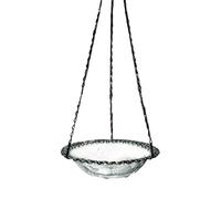 Generisch Bird Bath Bowl, Bird Bath for Outdoors, Bird House Hanger Metal, Decorative, Hanging for in the Garden, Patio, Observation, Home Window, 1 Piece (Grey, 40 x 23.5 x 5.5 cm)