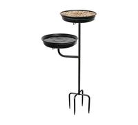 Generisch Bird Bath Bowl, Metal Feeding Station with Stand, Bird Bath with Ground Spike, for Garden, Patio, Balcony, Lawn Decoration, Home Accessories, Landscaping Gift