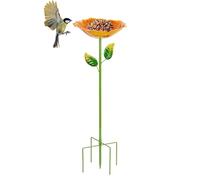 Generisch Bird Bath, Colourful Metal Rustproof Stakes, Outdoor Garden Bath Bowl and Feeding Station for the Yard Patio Balcony Backyard and Outdoor Decoration