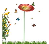 Generisch Bird Bath for the Garden, Metal Bowl with Pole and Ground Spike, Bird Bath, for the Garden, Balcony, Railing, Floor, Patio, Backyard, Pool, Deck