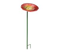 Generisch Bird Bath for the Garden - Metal Garden Decoration with Ground Spike for Inserting into the Ground Metal Bird Bath for Backyard, Yard, Balcony, Railing, Floor, Pool, Deck and