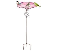 Generisch Bird Bath for the Garden, Water and Feeder with Ground Stake, Standing Metal Bird Bath for Outdoor Use, for Parrots, Budgies, Patio, Balcony, Yard, Lawn