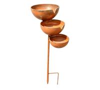 Generisch Bird Bath with Ground Spike 3 Tier Vintage Metal Garden Ornament | Garden bird bath rain catchers for outdoor use, garden paths, backyard, patio, lawn, and the