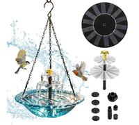 Generisch Bird Bath with Spring, Cascade Shape, Weatherproof, Decorative, Solar Powered Bird Bath for Attracting Hummingbird Fink in the Garden, Pond, Patio