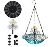 Generisch Bird Bath with Spring, with Integrated Pump and Sprinkler, Solar Powered Bird Bath - for Use in the Garden, Patio, Wooden Deck, Along
