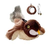 Generisch Bird Cat Toy, Chirping Bird with Catnip, Rechargeable Plush Toy for Promoting Exercise, Hunting Instinct and Entertainment