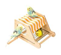 Generisch Bird house for the cage, wooden hut, bird nest with a base made of stainless steel mesh, for cages, lovebirds, cockatiels, parakeets, finches and other ornamental birds