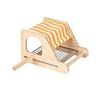 Generisch Bird Nest for the Bird Cage - Wooden Hut | with a Stainless Steel Mesh Base and a Canary Nest - for Cages, Lovebirds, Cockatiels, Parakeets, Finches and Other Ornamental Birds