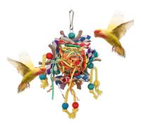 Generisch Bird Paper Shredding Toy, Bird Cage Toy, Shredded Paper with Colourful Ball, Foraging Shredder Cage Rope, Perch, Accessories for Small and Medium Parakeets
