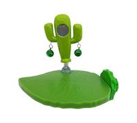 Generisch Bird Play Stand - Green Metal ABS Robust, Creative Leaf-shaped Structure for Climbing, Interactive Playground for Small Birds, Sturdy Training Stand for Budgies