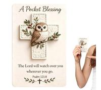 Generisch Bird Pocket Cross | Religious Keepsake with Card - Religious Positive Message with Bird Card | For Prayer Devotional Meditation Christening Bible Study Outdoor and Travel