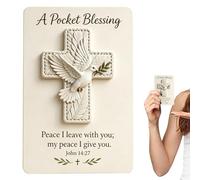 Generisch Bird Pocket Cross - With A Card As A Christian Keepsake - Religious Positive Message with Bird Card | For Devotional Meditation Christening Bible Study Children Teenagers Friends Family