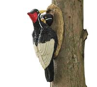 Generisch Bird Sculpture for Garden, Outdoor Woodpecker Statue for Tree, Resin Ornament for Feeding Float, Entrance Area, Front Patio, Lawn, Backyard