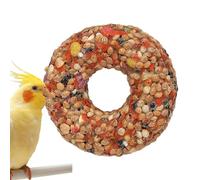 Generisch Bird Treats Bird Cage Toys, Grain Teether Donut Shape Foraging Enrichment for Aviary Lovebirds and Parakeets Activity Play