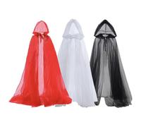 Generisch Black Cape for Women - Long Transparent Witch Cape, Women's Costume Robes for Autumn Party, Photo, Ghost, Halloween, Vampire, Wedding, Party, Cosplay | Gothic Hooded Cape for Fe