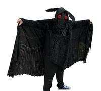 Generisch Black Cape with Hood, Cosplay Cape, for Night Parties, Theme Park Events, Scary House, Cosplay, Meeting, Halloween, Masquerade Ball, Horror Convention