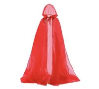 Generisch Black Cape with Hood - Long Transparent Witch Woman Cape Cosplay Costume for Halloween, Vampires, Gothic Wedding, Autumn Party, Masked Evening Costume and Festival