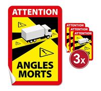 Generisch Blind Spot Attention Angles Morts Stickers Pack of 3, 17 x 25 cm Air Duct Film: Bubble- Adhesive, Blind Spot Sticker France (for Trucks, Pack of 3)