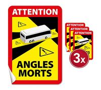 Generisch Blind Spot Attention Angles Morts Stickers Pack of 3, 17 x 25 cm Air Duct Film: Bubble- Adhesive, Blind Spot Sticker France (for Bus/Motorhome, Pack of 3)