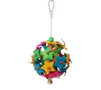 Generisch Block Bird Toy, Bird Chew Toy, Stars Leather Toy - Parrot Causter Ball, Bite Cage Accessories, Wear