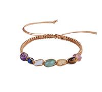 Generisch Blue Bracelet Lovers Multiple Rings Handmade Flat Knot Without Beaded Bracelet for Women Bangle Natural Jewelry, one size, Crystal