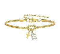 Generisch Blue Stainless Steel Width Messages Round Zircon Jewelry, adorned with a 26 letter bone pendant - An elegant and delicate everyday stainless men's stainless steel ring and ring jewellery