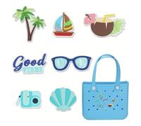 Generisch Bogg Pendant for Carry Bags, Accessories, Beach Pendant, Pendant Inserts, 7 Pieces Beach Bag Accessories, Charm Beach Charm Accessories for Bog-g Bag, 7 Stück, See