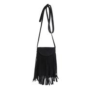 Generisch Boho Fringe Crossbody Phone Bag with Tassel Adjustable Strap, black, standard size, Rucksack Backpacks