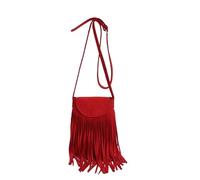 Generisch Boho Fringe Crossbody Phone Bag with Tassel Adjustable Strap, red, standard size, Rucksack Backpacks