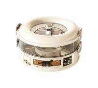 Generisch Boîte à snacks - 10.35 Pouces Rotatif Double Étage | ABS Durable Contenant Alimentaire - Ouverture Large Empilable Idéal Cuisine Bureau Fête Range Collations