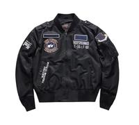 Generisch Bomber Jacket Men's Winter Jacket Embroidered Patches Jacket Slim Fit College Jacket Y2K Hip Hop Baseball Jacket Windbreaker Short Jacket Fashion Transition Jacket Breathable Sports Jacket