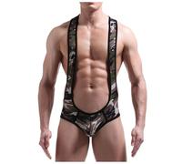 Generisch Borat Mankini Swimsuit Underpants Men's Running Underwear Lingerie Men's Thong G-Strings Sports Suit Camouflage Jockstrap Straps Bodysuit Sexy Underwear Wrestling Singlet, Army Green, M