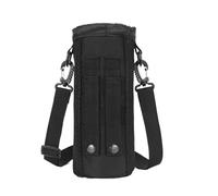 Generisch Bottle Holder with Carry Strap, Water Bottle Bag with Drawstring Opening, Hydration Carrier with Adjustable Shoulder Strap for Walking, Hiking, Fitness, Running and Commuting, black, see