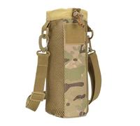 Generisch Bottle Holder with Carry Strap, Water Bottle Bag with Drawstring Opening, Hydration Carrier with Adjustable Shoulder Strap for Walking, Hiking, Fitness, Running and Commuting, Camouflage