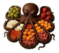 Generisch Bowls, Dinner Plates, Octopus Board for Meat, Cheese, Seafood, Kitchen, Country House, Dining Table, Picnic, Party